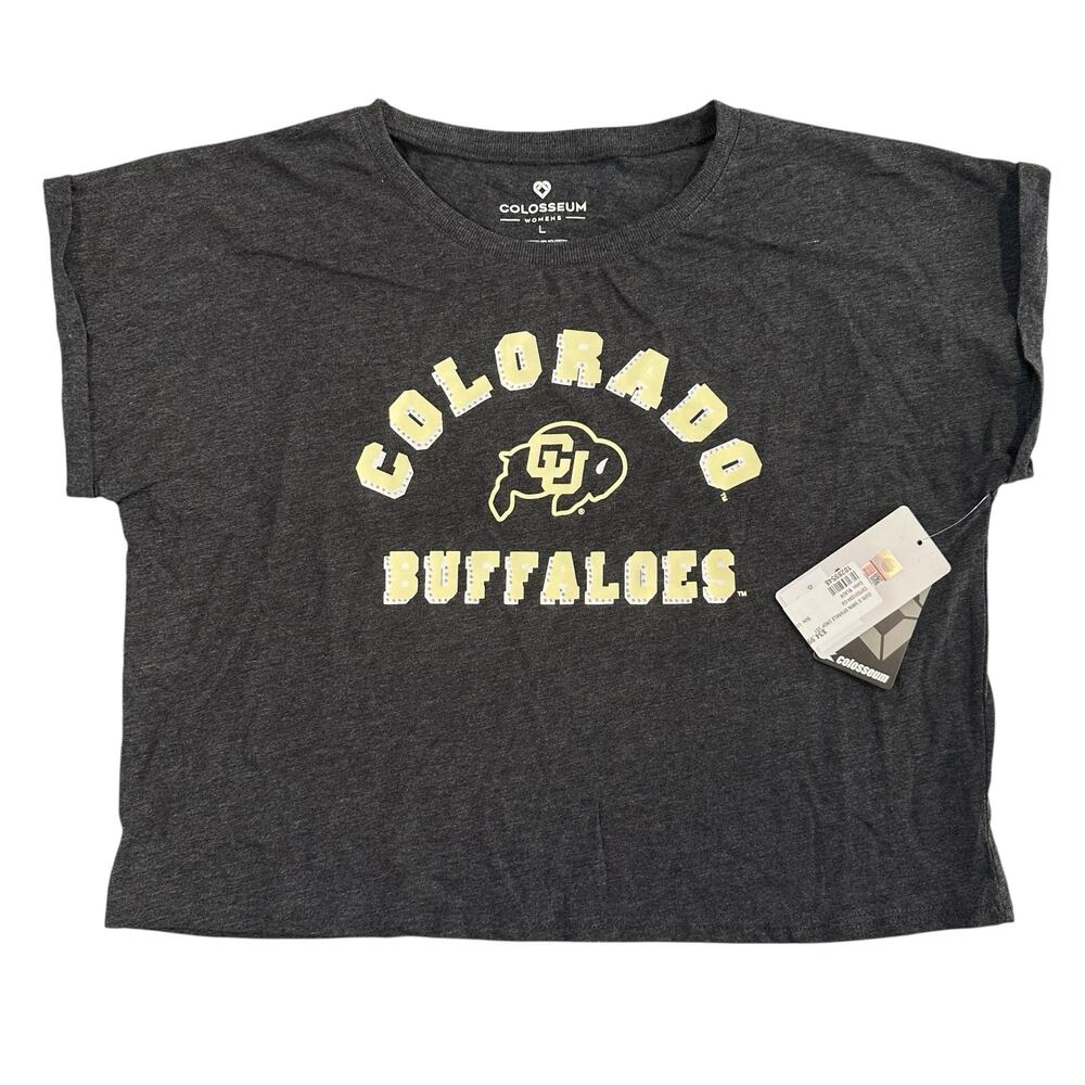 Colosseum Women's Sparkle Short Sleeve Crop Top Colorado Buffaloes Size L